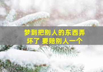 梦到把别人的东西弄坏了 要赔别人一个